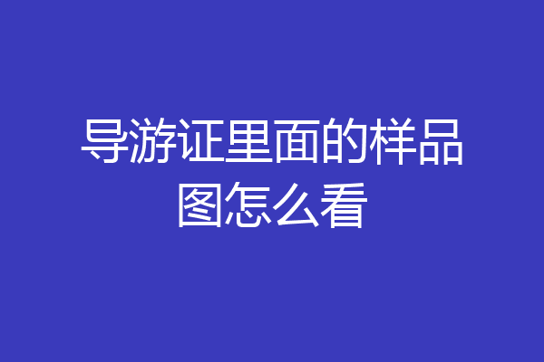 导游证里面的样品图怎么看