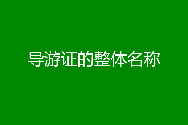 导游证的整体名称
