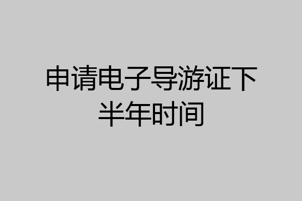 申请电子导游证下半年时间