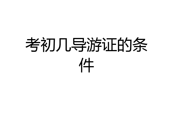 考初几导游证的条件