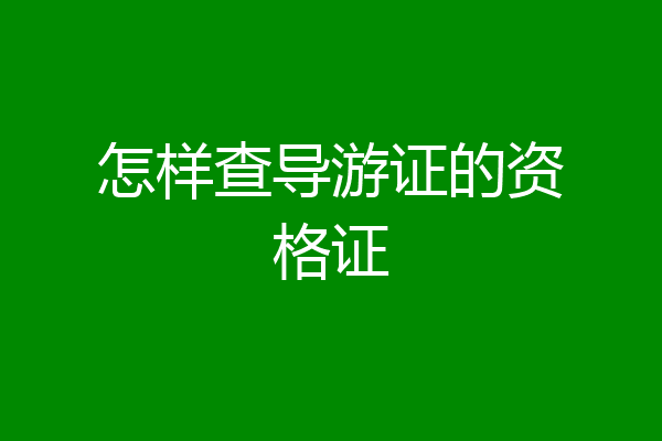 怎样查导游证的资格证
