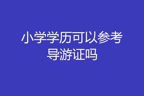 小学学历可以参考导游证吗