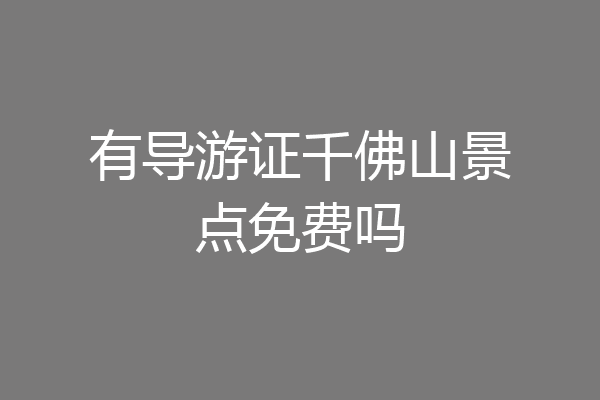 有导游证千佛山景点免费吗