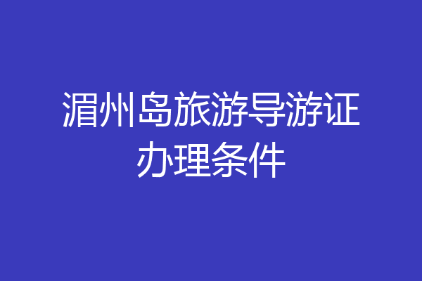 湄州岛旅游导游证办理条件