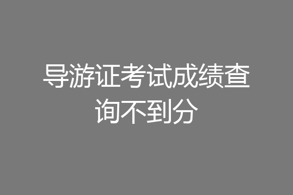 导游证考试成绩查询不到分