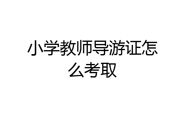 小学教师导游证怎么考取