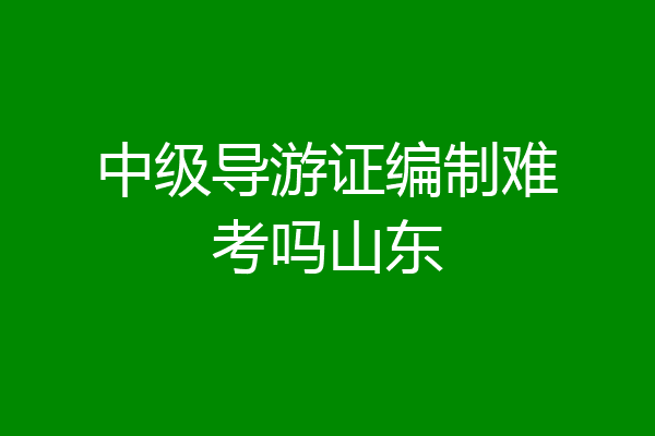 中级导游证编制难考吗山东