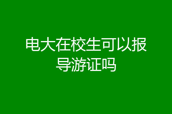 电大在校生可以报导游证吗