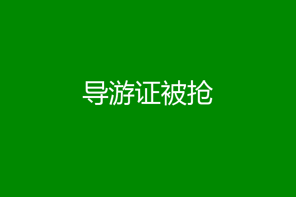 导游证被抢