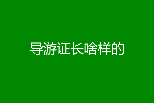 导游证长啥样的