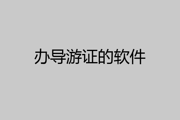 办导游证的软件