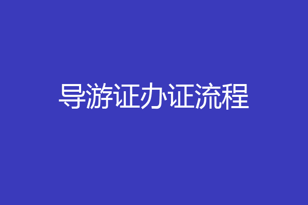 导游证办证流程