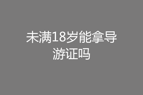 未满18岁能拿导游证吗
