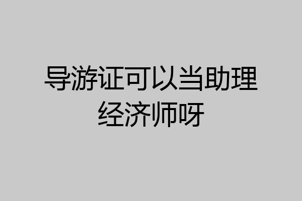 导游证可以当助理经济师呀