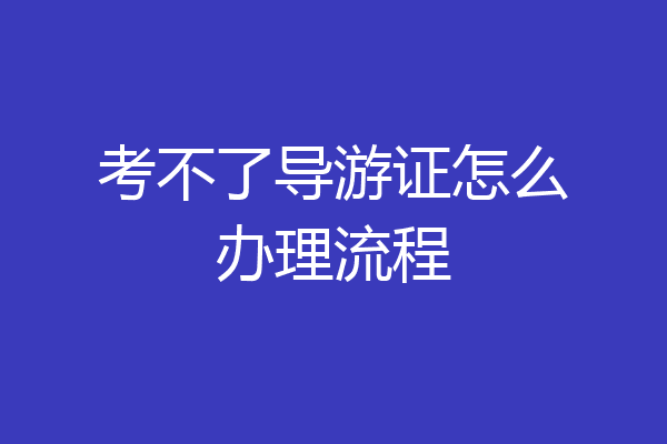 考不了导游证怎么办理流程
