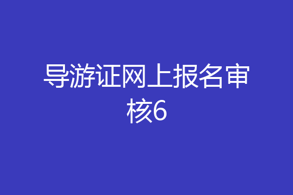 导游证网上报名审核6