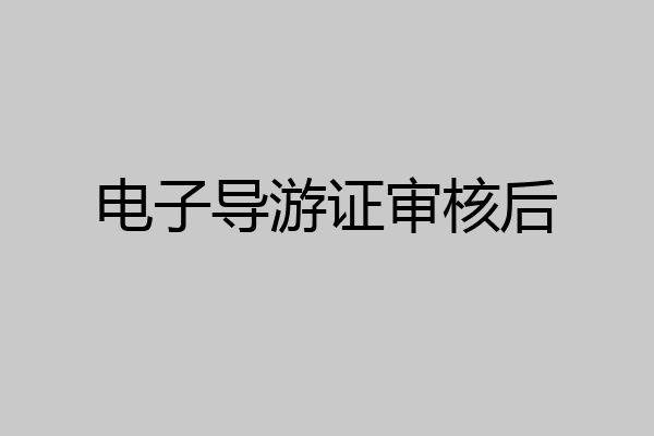 电子导游证审核后