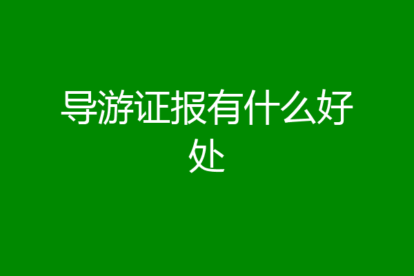 导游证报有什么好处