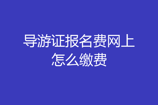 导游证报名费网上怎么缴费