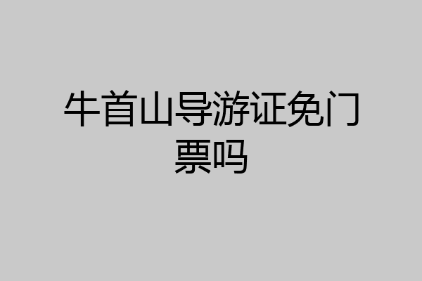 牛首山导游证免门票吗
