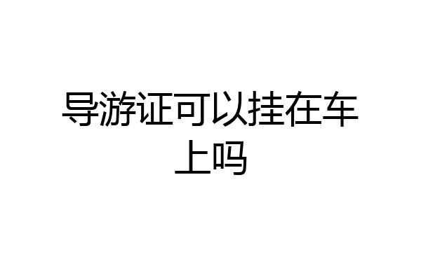 导游证可以挂在车上吗