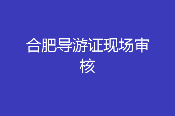 合肥导游证现场审核