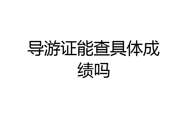 导游证能查具体成绩吗