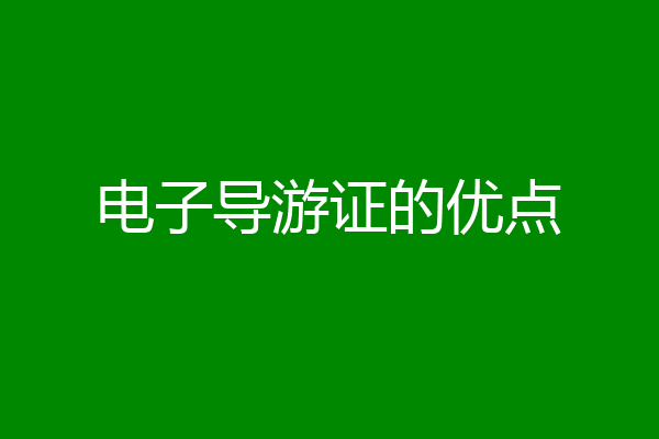电子导游证的优点