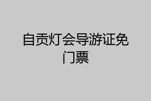 自贡灯会导游证免门票