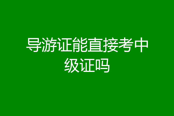 导游证能直接考中级证吗