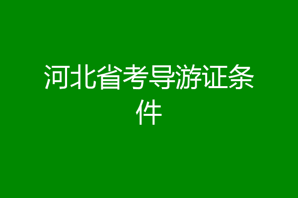 河北省考导游证条件