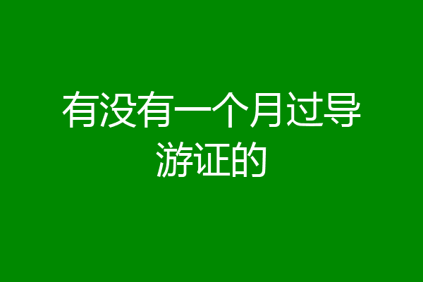 有没有一个月过导游证的