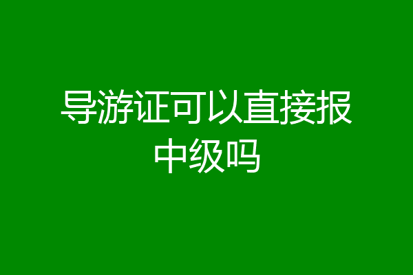 导游证可以直接报中级吗