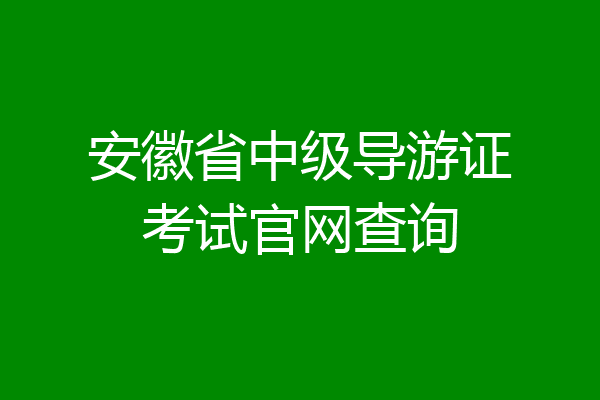安徽省中级导游证考试官网查询