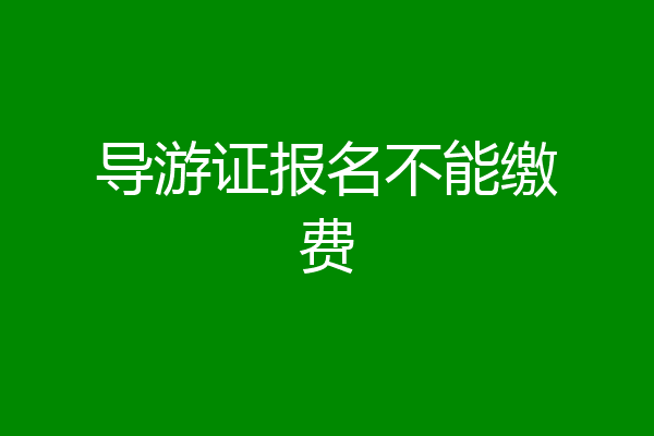导游证报名不能缴费