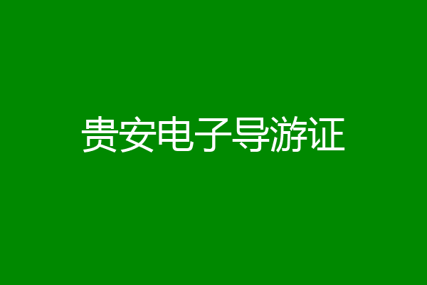 贵安电子导游证