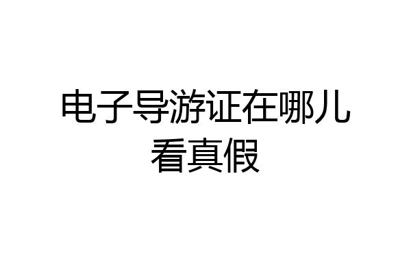 电子导游证在哪儿看真假