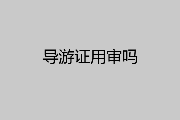 导游证用审吗