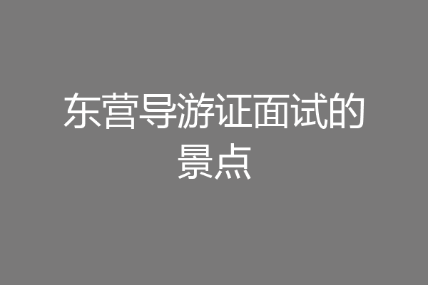 东营导游证面试的景点