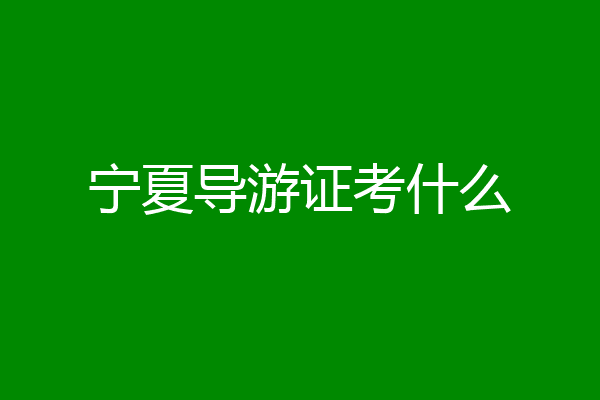 宁夏导游证考什么