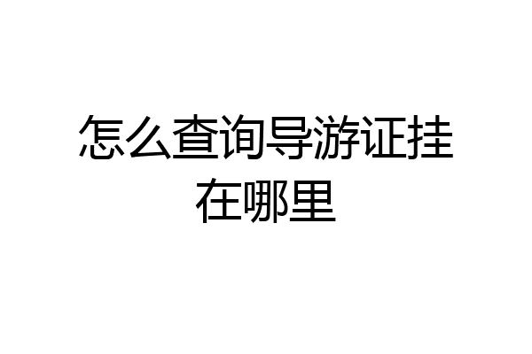 怎么查询导游证挂在哪里