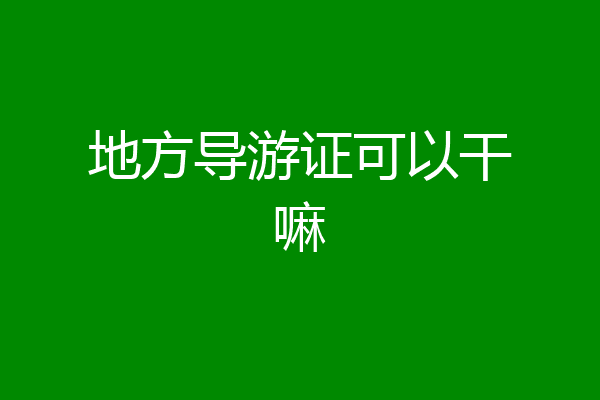 地方导游证可以干嘛