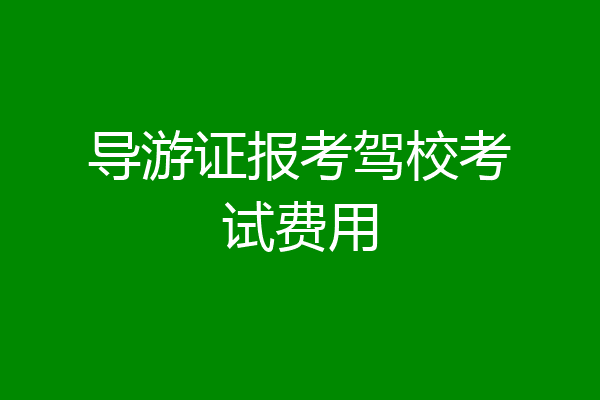 导游证报考驾校考试费用