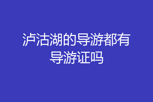 泸沽湖的导游都有导游证吗