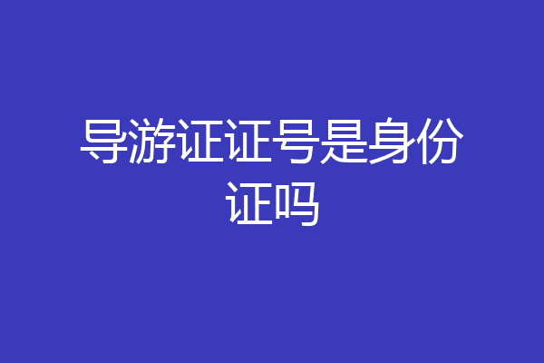 导游证证号是身份证吗