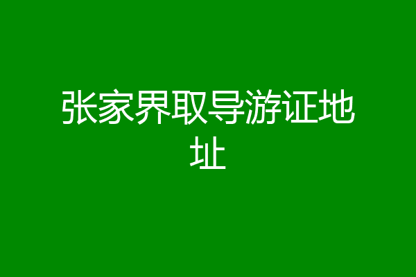 张家界取导游证地址