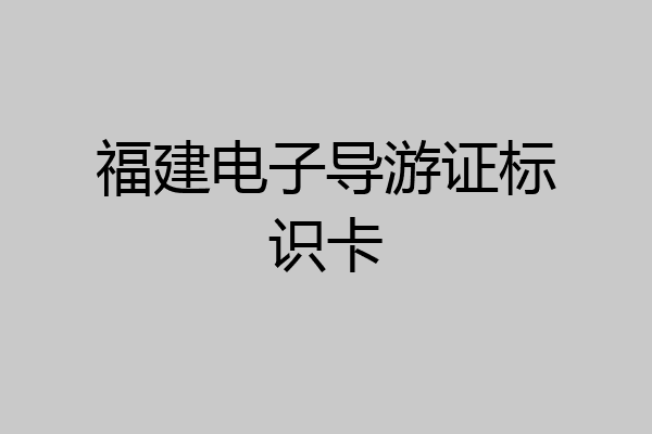 福建电子导游证标识卡