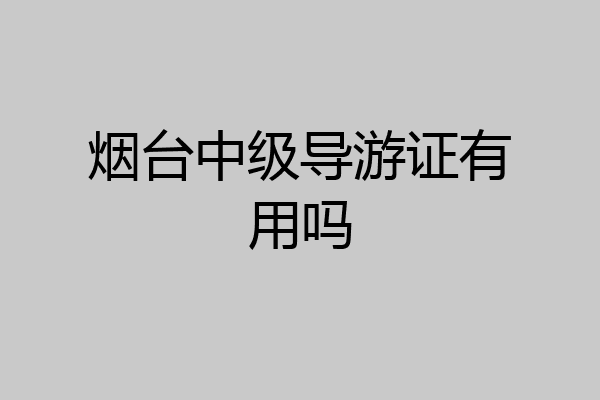 烟台中级导游证有用吗