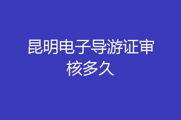 昆明电子导游证审核多久