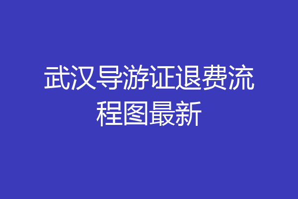 武汉导游证退费流程图最新